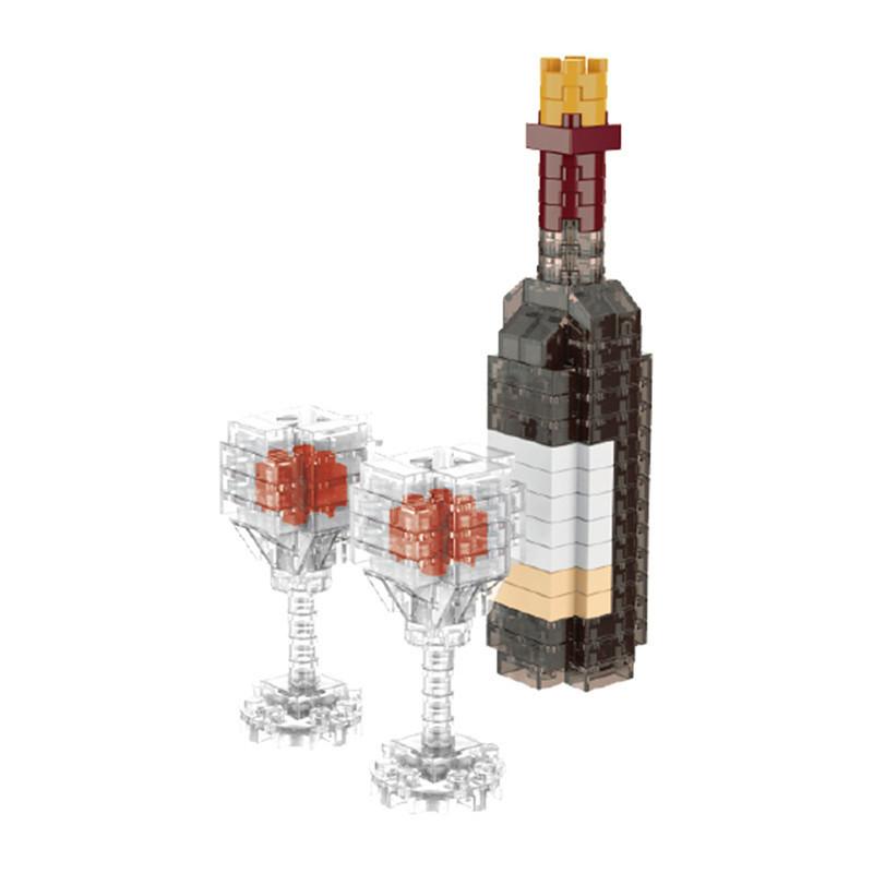 Mini-Bausteine Essen Fast Food 3D Modell Ziegel DIY Burger Pommes Wein Miniatur Partikel Puzzle Kinder Montage Spielzeug Geschenke