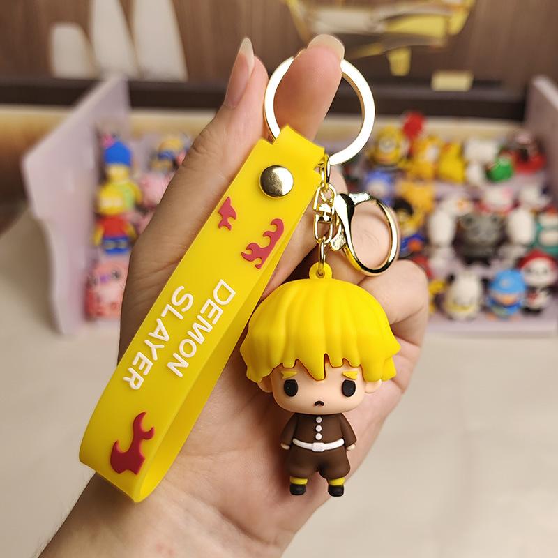 Anime Demon Slayer Schlüsselanhänger Kimetsu No Yaiba Modell Kamado Tanjirou Schlüsselanhänger Auto Schlüsselanhänger Schultaschen Anhänger Geschenke yellow