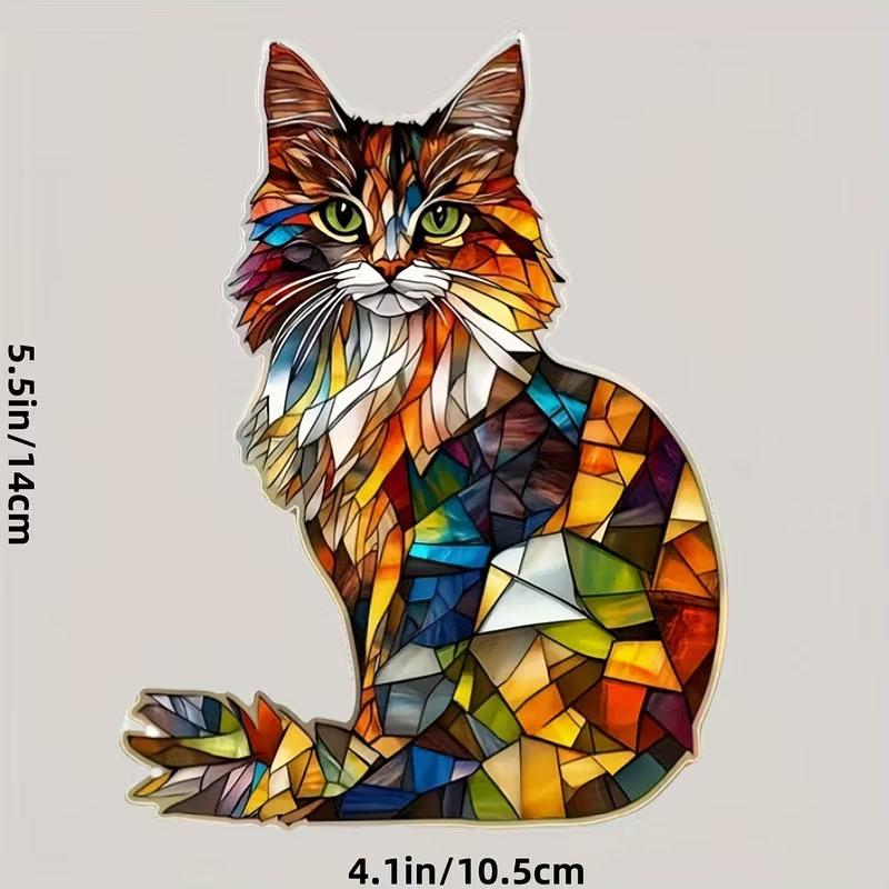 Personalisierte Siebenfarbige Katzen-Autoaufkleber - Hochwertiges Vinyl 0