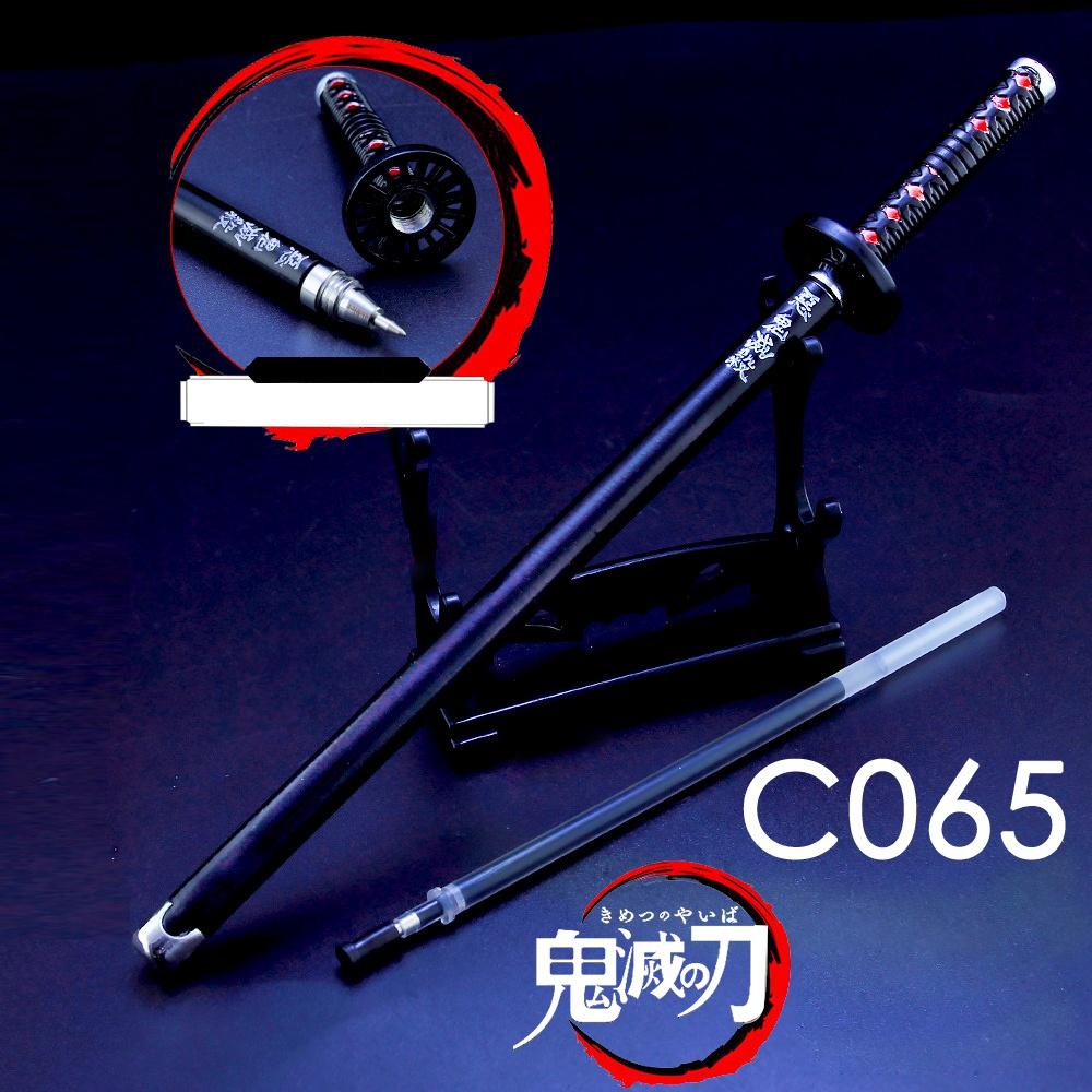 Anime Demon Slayer Schwert Gelschreiber 0,5 mm schwarze Tinte Nachfüllung Schreibstift Schule Schreibwaren Kimetsu No Yaiba C065
