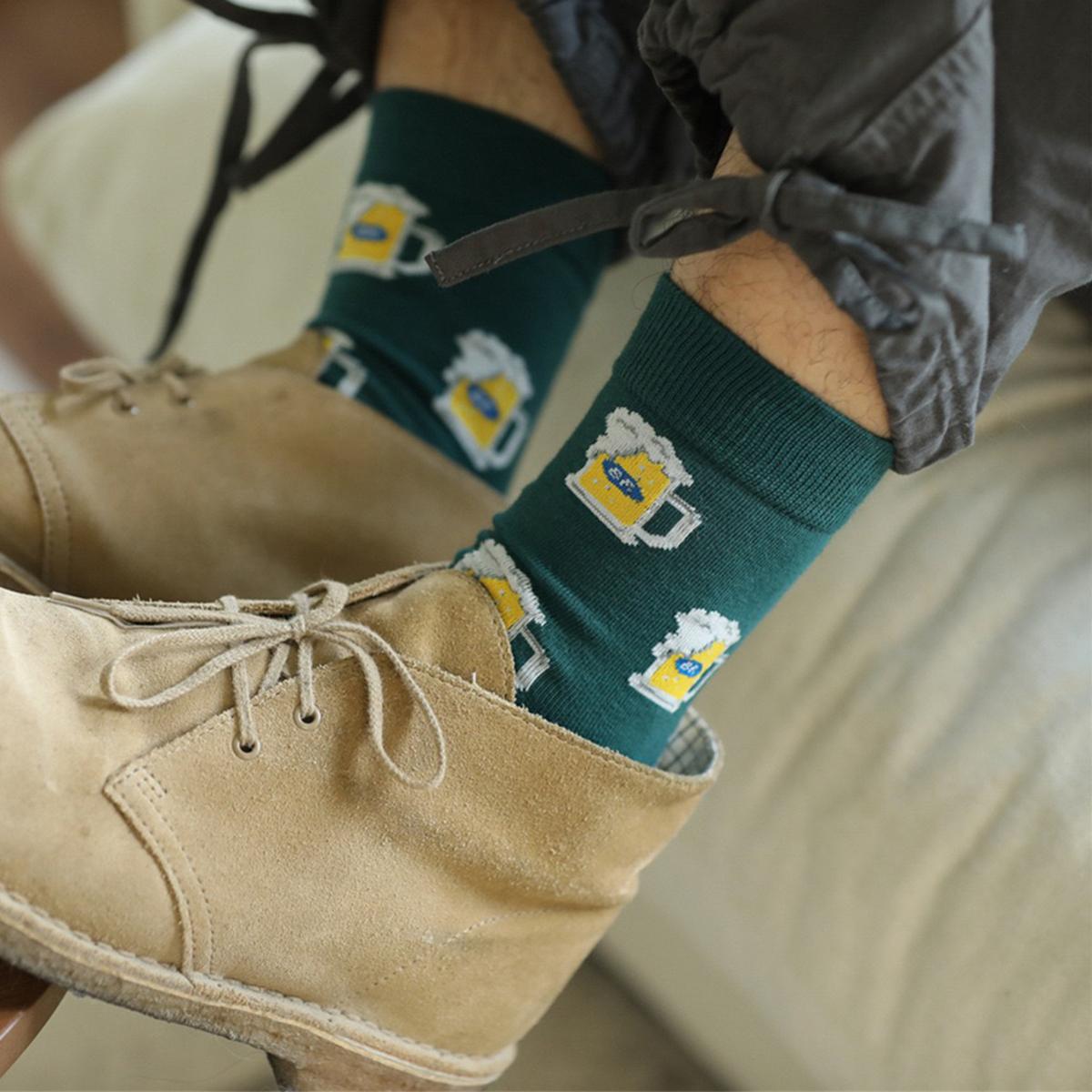 CHAOZHU Herren Lustige Socken Cartoon Bier Business Mode Socken Weihnachten Vatertag Geburtstagsgeschenk Freizeit Socken