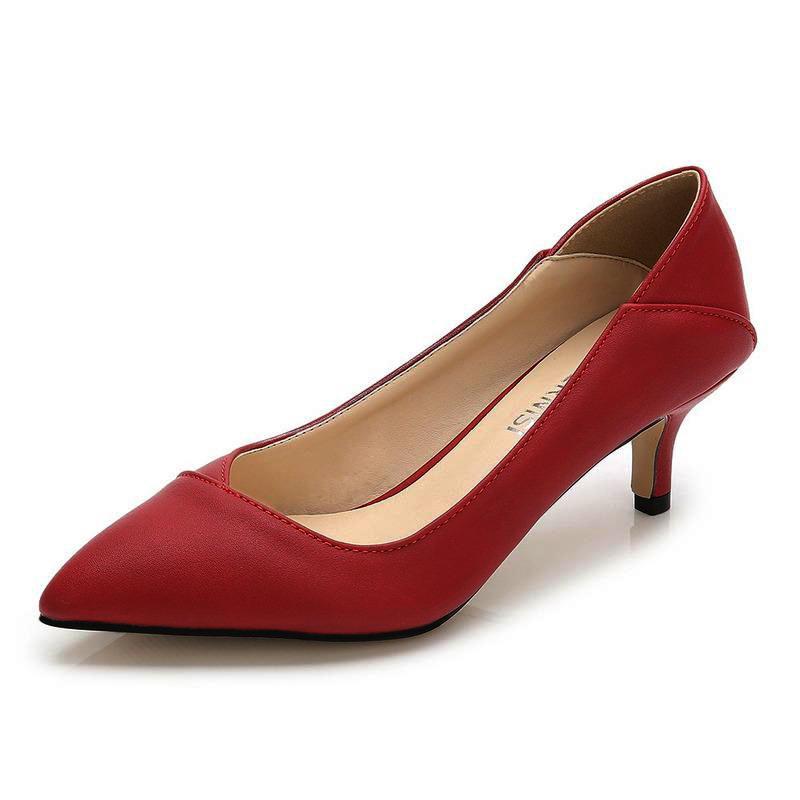 Modische Damenschuhe, bequem, sexy, dünn, spitze Schuhe, glänzend, formelle High Heels, Abendschuhe 40 rot