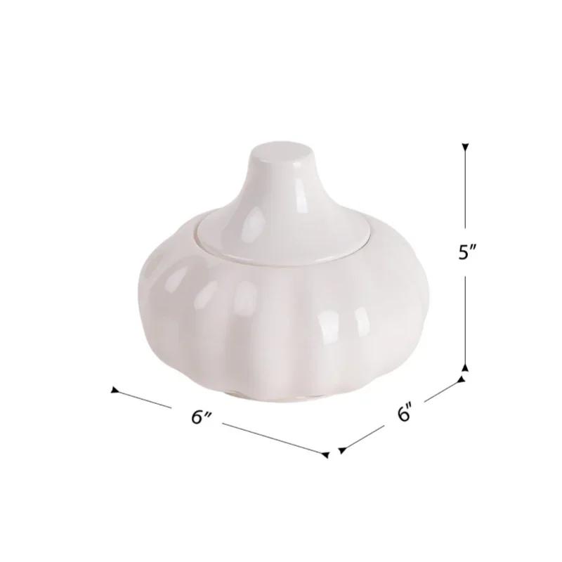Keramik Knoblauch Vorratsglas mit Deckel Süßigkeiten Snack Vorratsglas Hohl Knoblauchkopf Ingwer Chili Pfeffer Vorratsgläser Nordisch Kreativ white