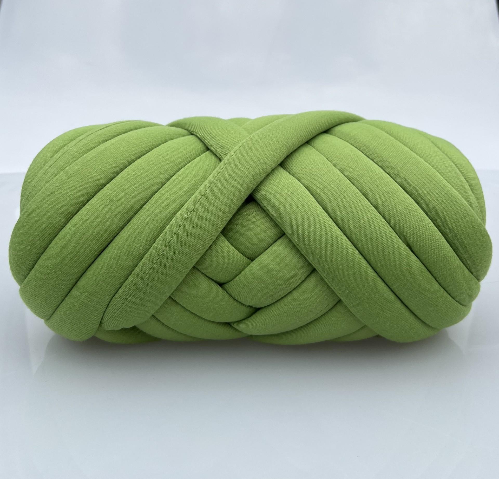 500 g dickes DIY-Garn zum Handstricken, weiches Schlauchgarn für Taschen, Riesengarn, Armstrickgarn, Körbe, Kissen, Haustiernester, Basteln 500g grün