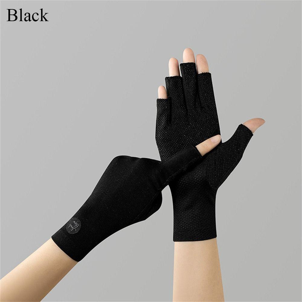 Baumwolle Sonnenschutz Handschuhe Dünne Anti-UV Fäustlinge Mode Sonnenschutz Handschuhe schwarz