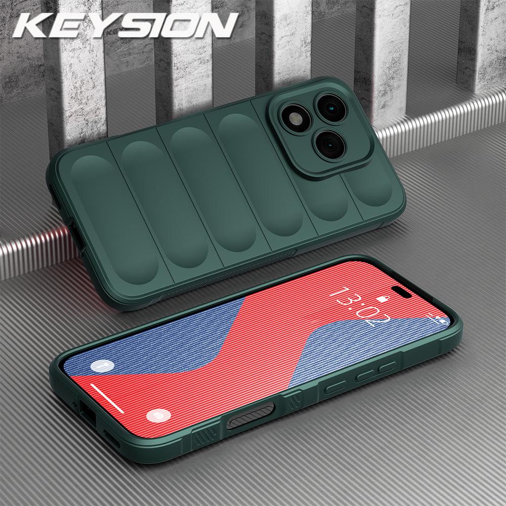 KEYSION Stoßfestes Mattes Case für HONOR 400 Lite 5G Rutschfeste Weiche Silikon Handy Rückseite für Huawei Honor 400 Lite 5G for Honor 400 Lite grün