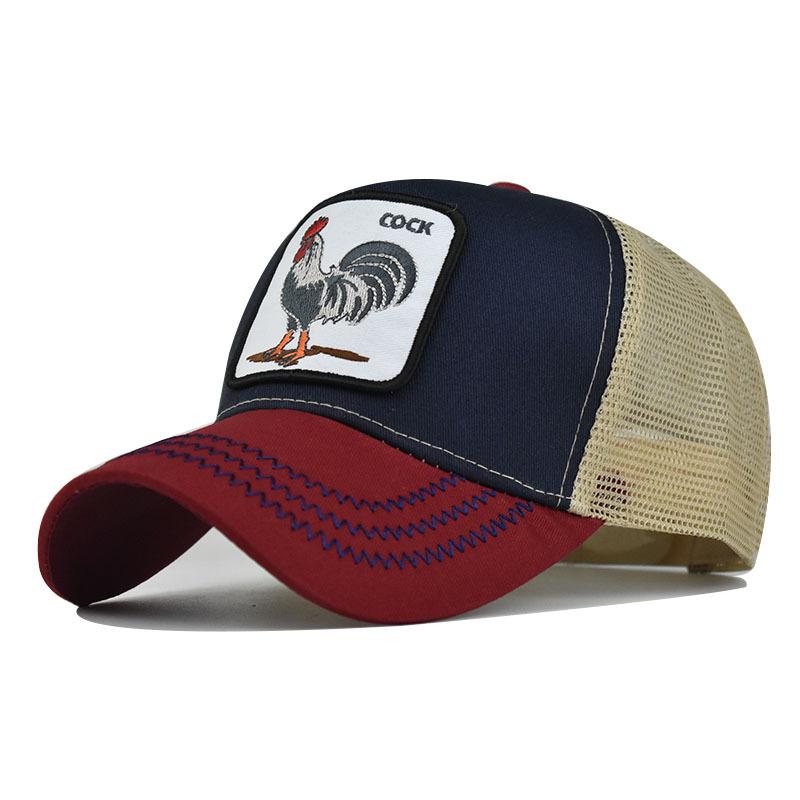 Frühling neue Tier Stickerei Netz Hut Männer und Frauen Tier Baseball Cap Hip-Hop-Cap Adjustable black