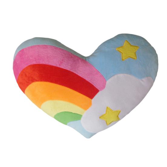 Yousheng Regenbogen Herz Kissen Niedlich Bedrucktes Liebesherz Flauschiges Rücken Kissen Dekoration PP Baumwolle Gefüllt Sofa Kissen Wohnzimmer Dekoration Geburtstagsgeschenke Pentagram