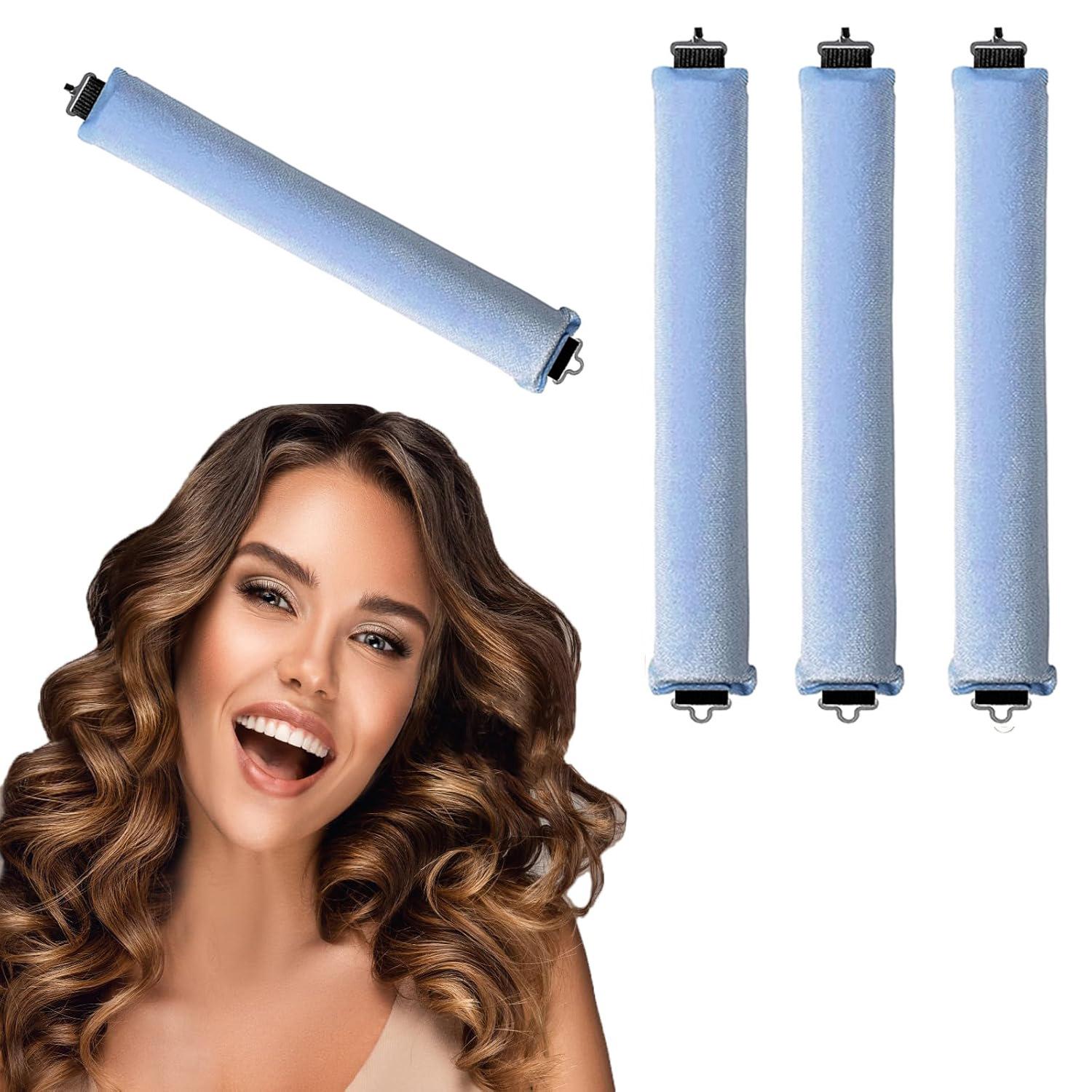 4/3/1 STÜCKE Haar-accessoires Heatless Curls Schönheit Frauen Lockenprodukte Lockenwickler Gummi Curling Schlaf Friseur Werkzeuge Haarschaumwickler 4PCS blau