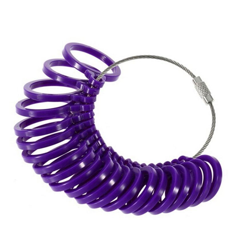 Ringgrößenmesser Fingergrößenmessgerät Set Juwelier Schmuck Größe Werkzeug Werkzeuge 3-13 violett