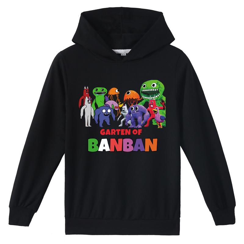 Kinderbekleidung für Jungen und Mädchen, Kapuzenpullover „Garten of Banban“. 150 schwarz