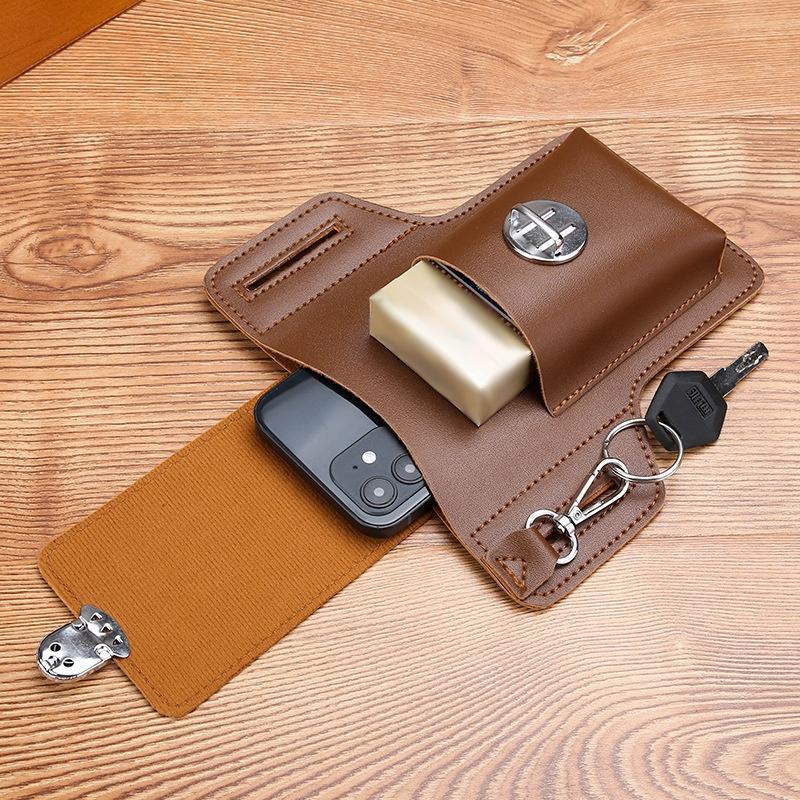 Multifunktionale Leder-Gürteltasche, Handy-Gürteltasche, Retro-Herrentasche, Handy-Schlaufe, Holster, Handytasche, Brieftasche, Handytasche Upgrade hellbraune