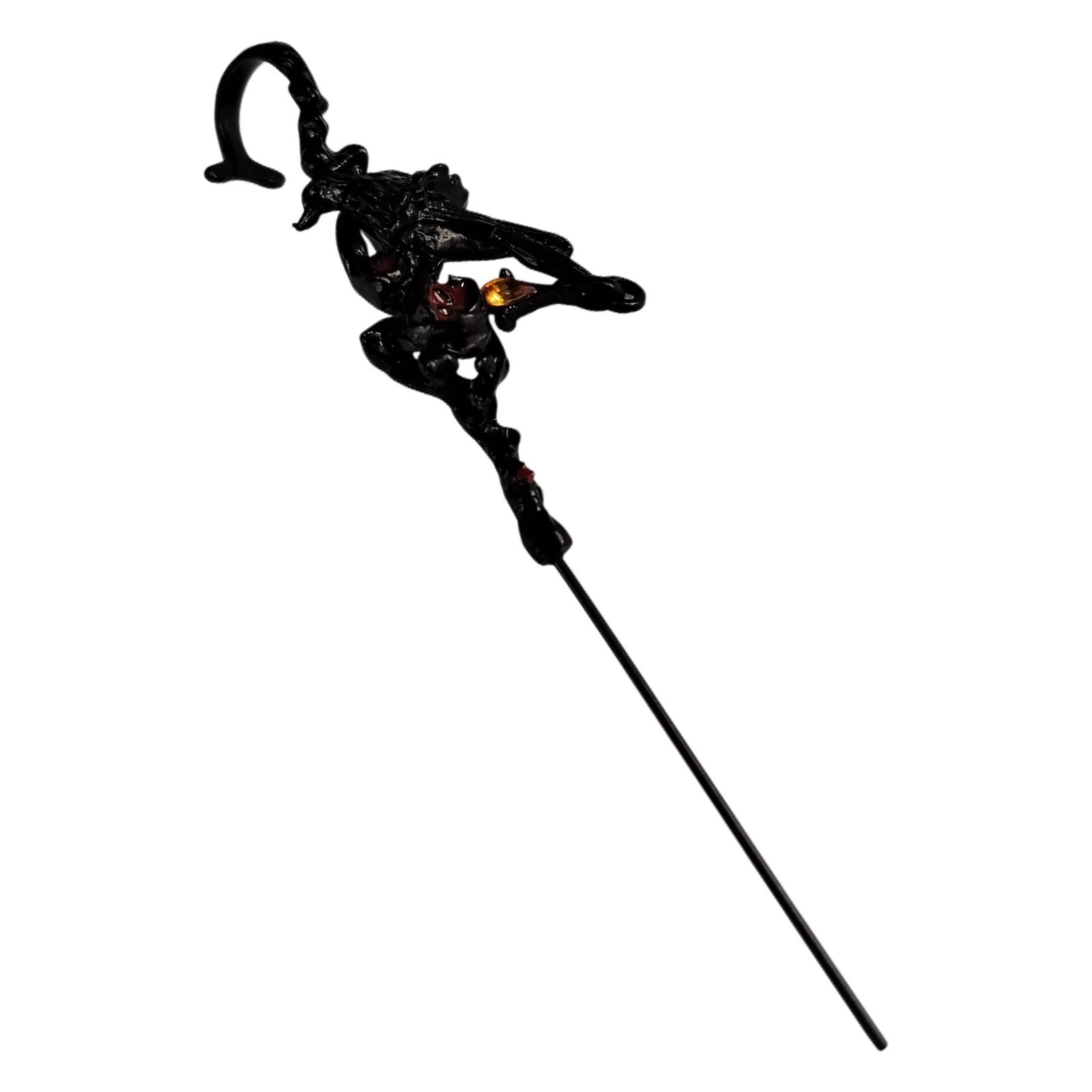 Bequeme Piercing-Ohrringe mit Rosen- und schwarzen Krähenstäben, Ohrclips, alternativer Stil, Accessoires für Partys rot