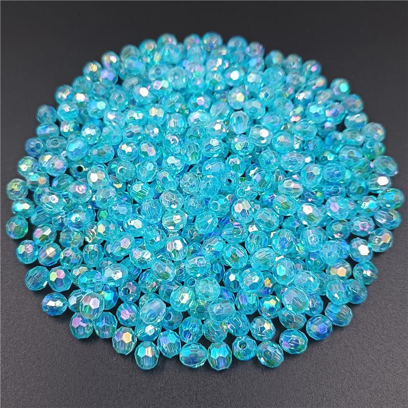 6mm/100 Stück 8mm/40 Stück Acryl Transparent AB Runde Perlen Hand Perlen Farbe Perlen Zubehör DIY Perlen Material 8mm