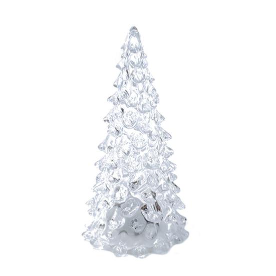 27CM Leuchtender Weihnachtsbaum Bunte Beleuchtung Batteriebetriebene Weihnachtsdekoration Acryl LED Desktop Weihnachtsbaum Nachtlampe Ornament 27cm reinfarbig