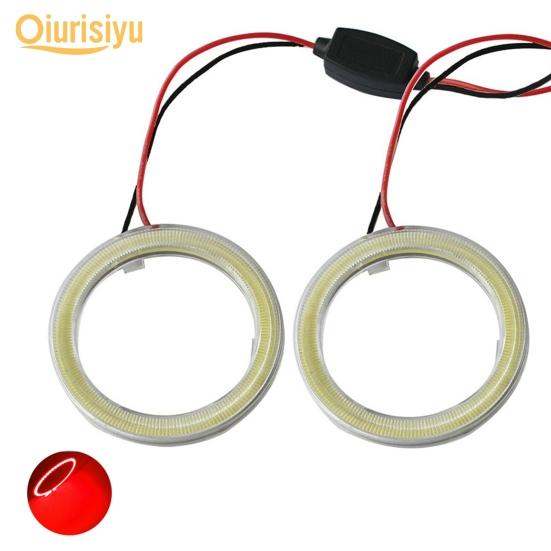 2 Teile/satz 9-14V COB LED Angel Eyes Auto Auto Fahrzeug Ringe Kopf Glühbirne Lampe Beschleunigen Auto zubehör 120 Mm rot