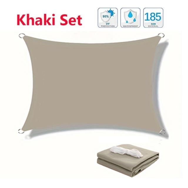 Wasserdichter großer Sonnenschutz Sonnenschutz Schutz Outdoor Baldachin Garten Terrasse Pool Sonnensegel Markise Camping Schatten 200x200cm khaki
