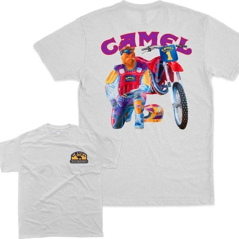 Retro Auto Camel Zigaretten T-Shirt Vintage Baumwolle Oberteile T-Shirts Kurzarm Lässig Streetwear Übergroß Damenbekleidung Harajuku XXXL rot