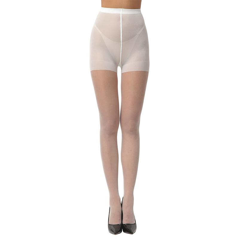 Sexy durchsichtige Strumpfhosenstrümpfe, Leggings, Strumpfwaren, schmale, hochelastische, transparente Strumpfhosen, Strumpfhosen mit hoher Taille und Kontrolloberteil mit verstärkten Zehen XL weiß