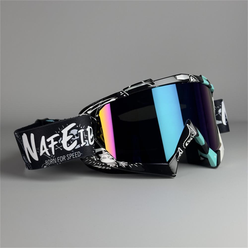 MX Reit-Ski-Brille Mountainbike-Motorrad-Brille Radsport-ATV-Brille für Jugendliche Kinder Green colorful black