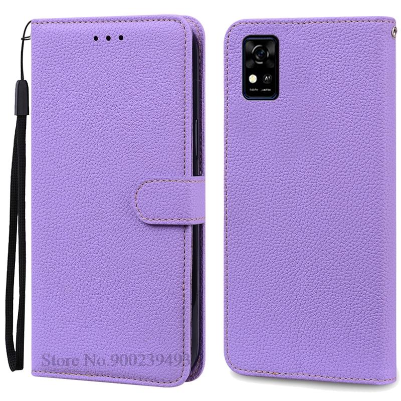 Für ZTE Blade A31 Hülle Weiche TPU Silikon Rückseite Handyhülle Für ZTE Blade A31 Hülle Leder Klapp Brieftasche Hülle Fundas For ZTE Blade A31 licht lila
