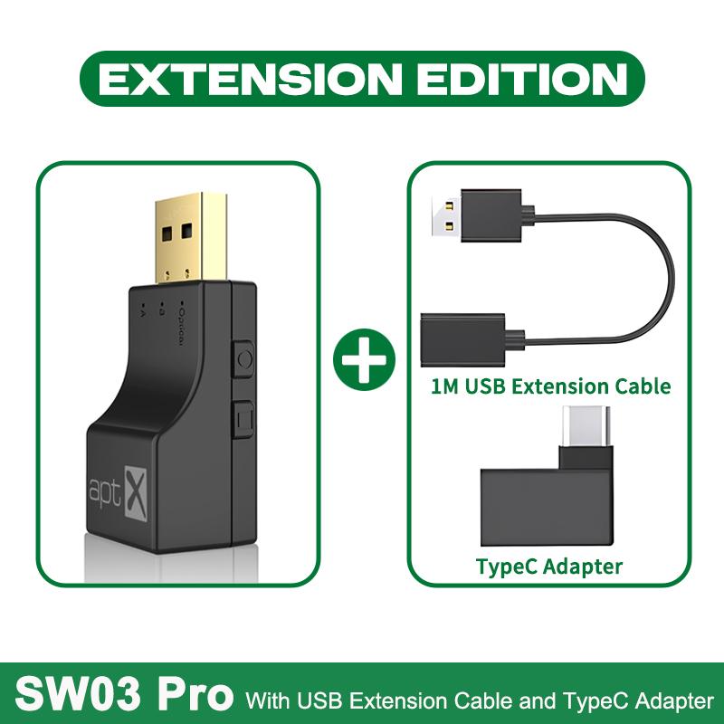 USB Optische Faser APTX Bluetooth Audio Sender aptX-Adaptive/HD/LL Hifi Multi-punkt Wireless Adapter Für PS4/3 Xbox TV PC Extension Edition