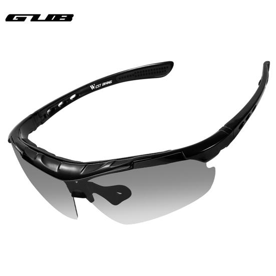 Fahrradbrille, winddicht, anti-ultraviolett, bequem, photochrom, polarisiert, MTB-Fahrradbrille zum Reiten schwarz