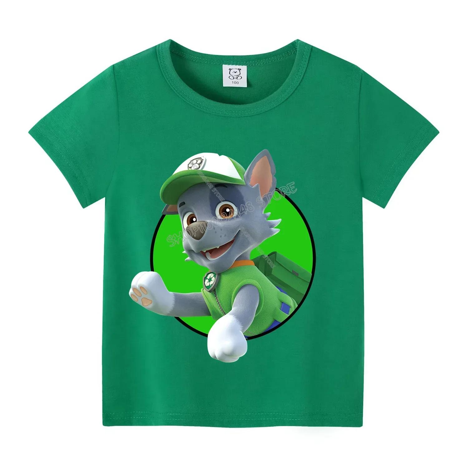 Paw Patrol T-Shirt für Kinder Chase Marshall Cartoon Kleidung Neu Skye Jungen Mädchen Kleidung Sommer Kinder Rundhals T-Shirt Oberteil Geschenk 160