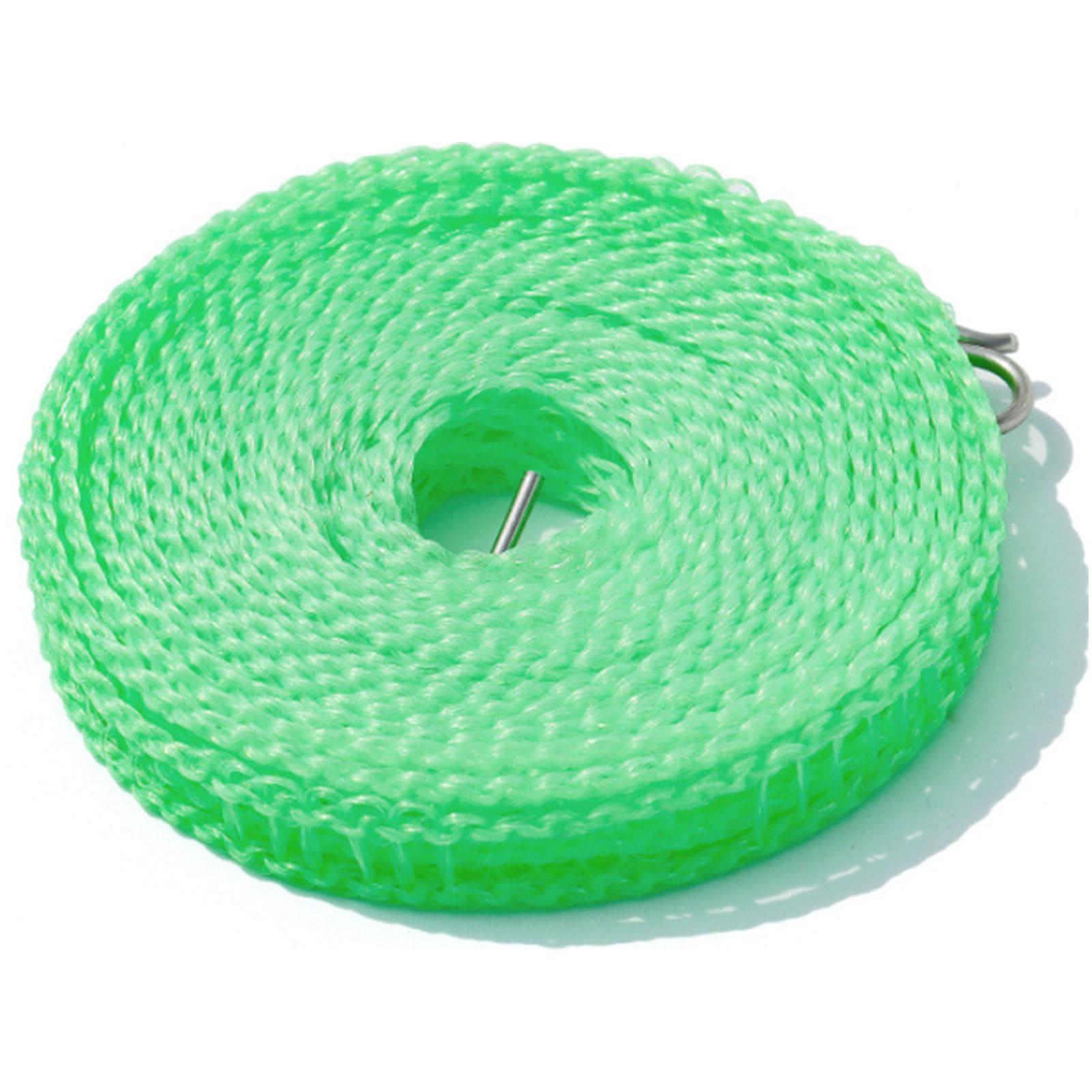 Wäscheleine 8 Meter Winddicht Stabil Belastbar Nylonmaterial Stanzfreie Installation Wäsche grün