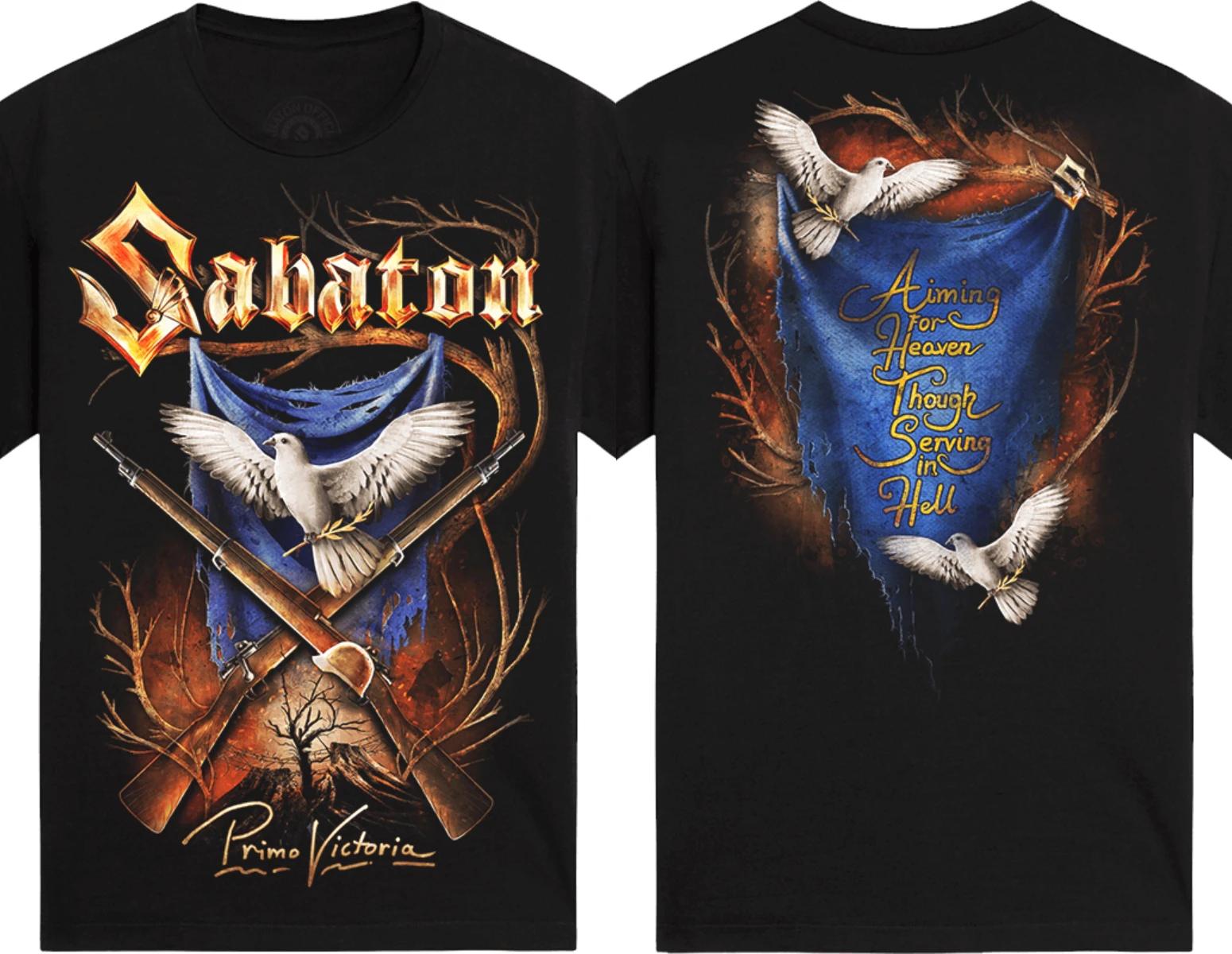 Sabaton Fleet Kriegsmarine Album T-Shirts Metal Rock Band Fan Druck T-Shirts Schwer Übergröße Damen Herren Hip Hop Street Harajuku Oberteile L blue