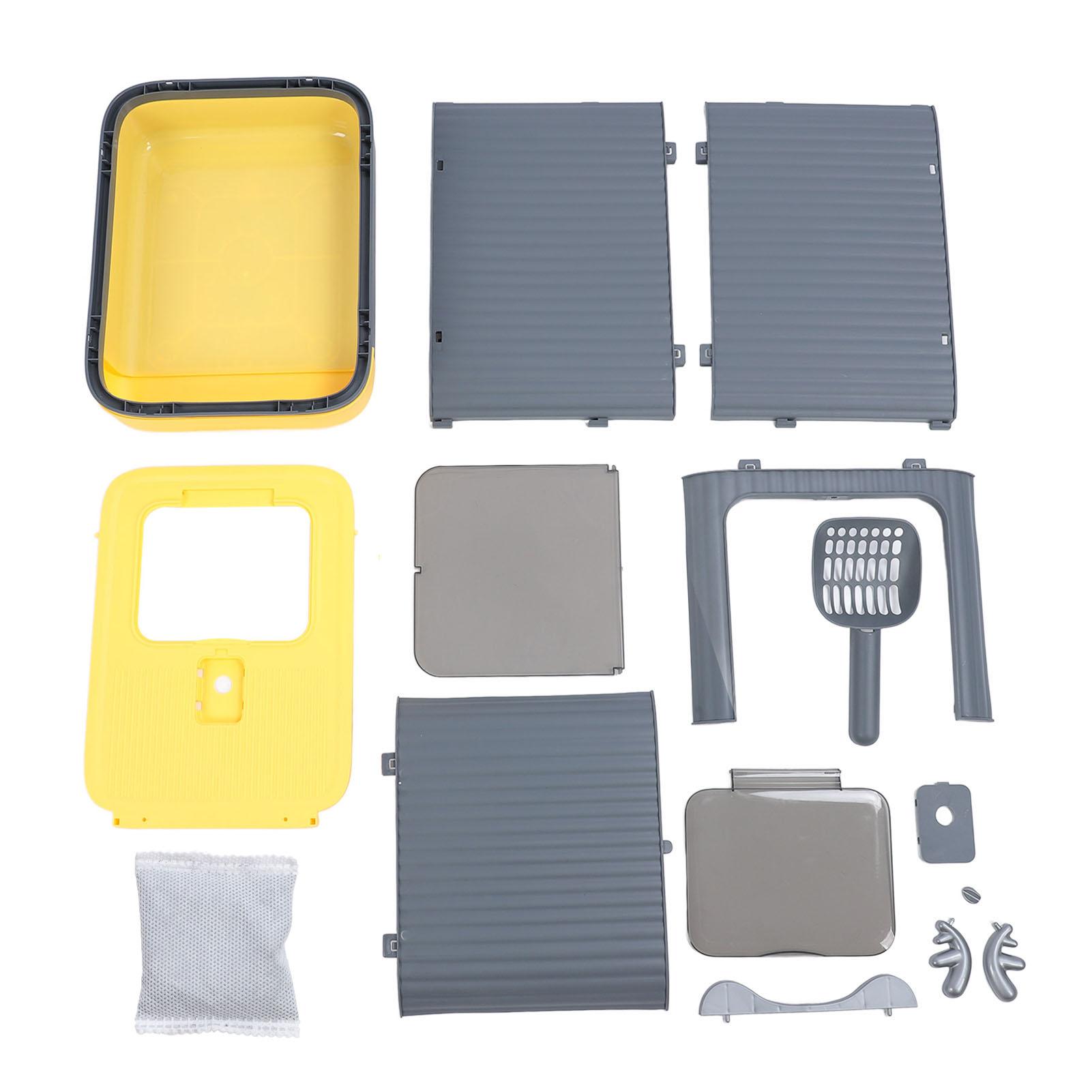 Geschlossene Katzentoilette Große Kapazität Einstieg von oben Geruchskontrolle Kunststoffabdeckung Katzentoilette für gelb