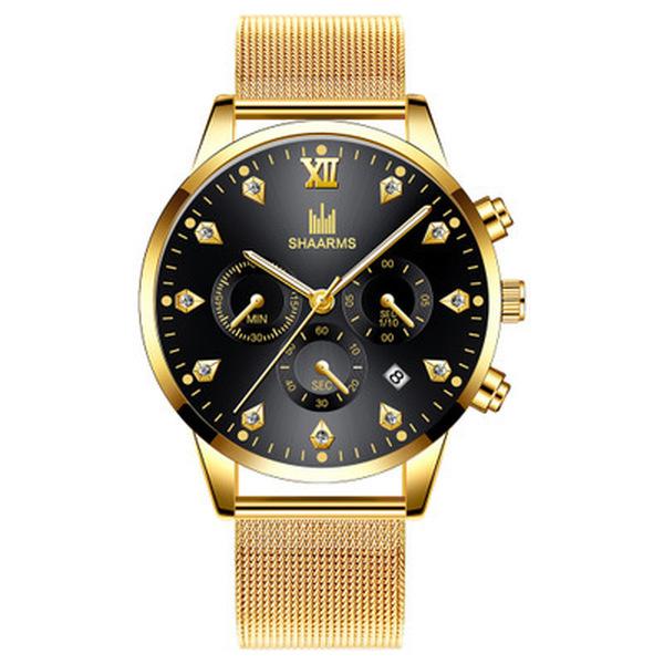 Modische Luxus-Quarzuhr aus Edelstahlgewebe mit Roségold-Uhr, ultradünne Uhr für Damen und Herren