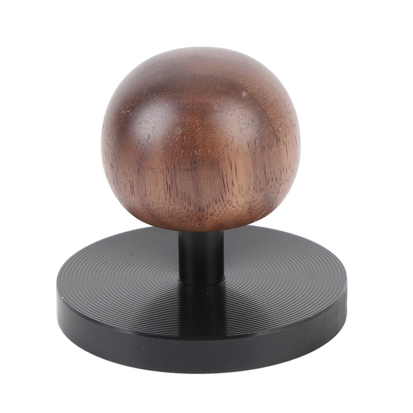 Kaffee Tamper Schwarz Aluminiumlegierung Kaffee Hammer mit Kugelförmigem Holzgriff für Kaffeezubereitungszubehör 51mm