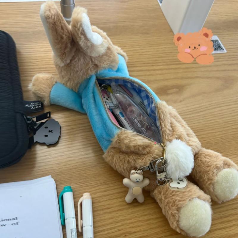 Niedliches Plüsch Kaninchen Mäppchen Studenten Schreibwaren Schulsachen Kawaii Puppe Schulanfang Aufbewahrungstasche Stifttasche Schreibwaren 1pcs