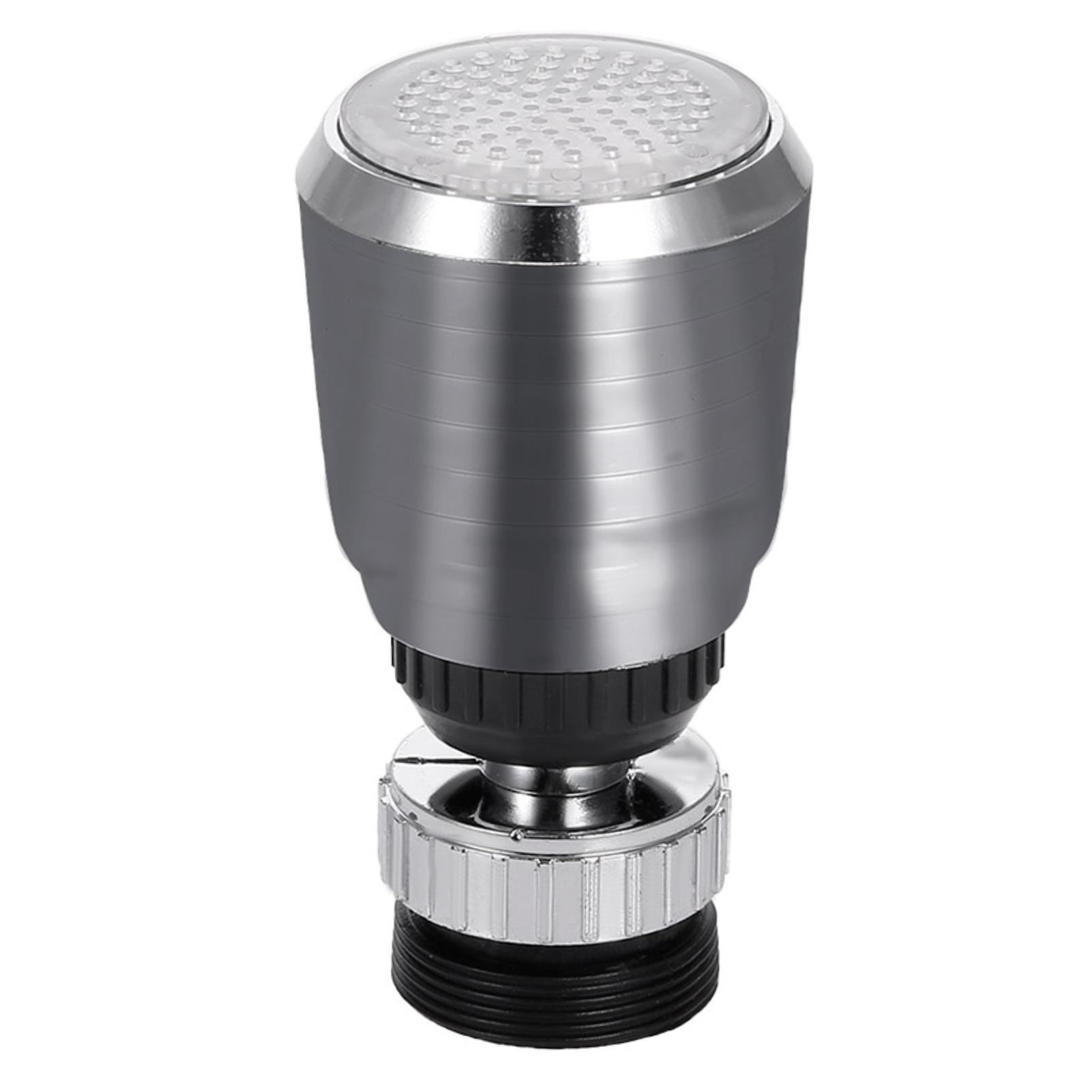 LED-Wasserhahn-Licht, Wasserstrahl, beweglicher Wasserhahn, automatisch mehrere Farben wechselnd RGB Color( Temp. Detectable) silber