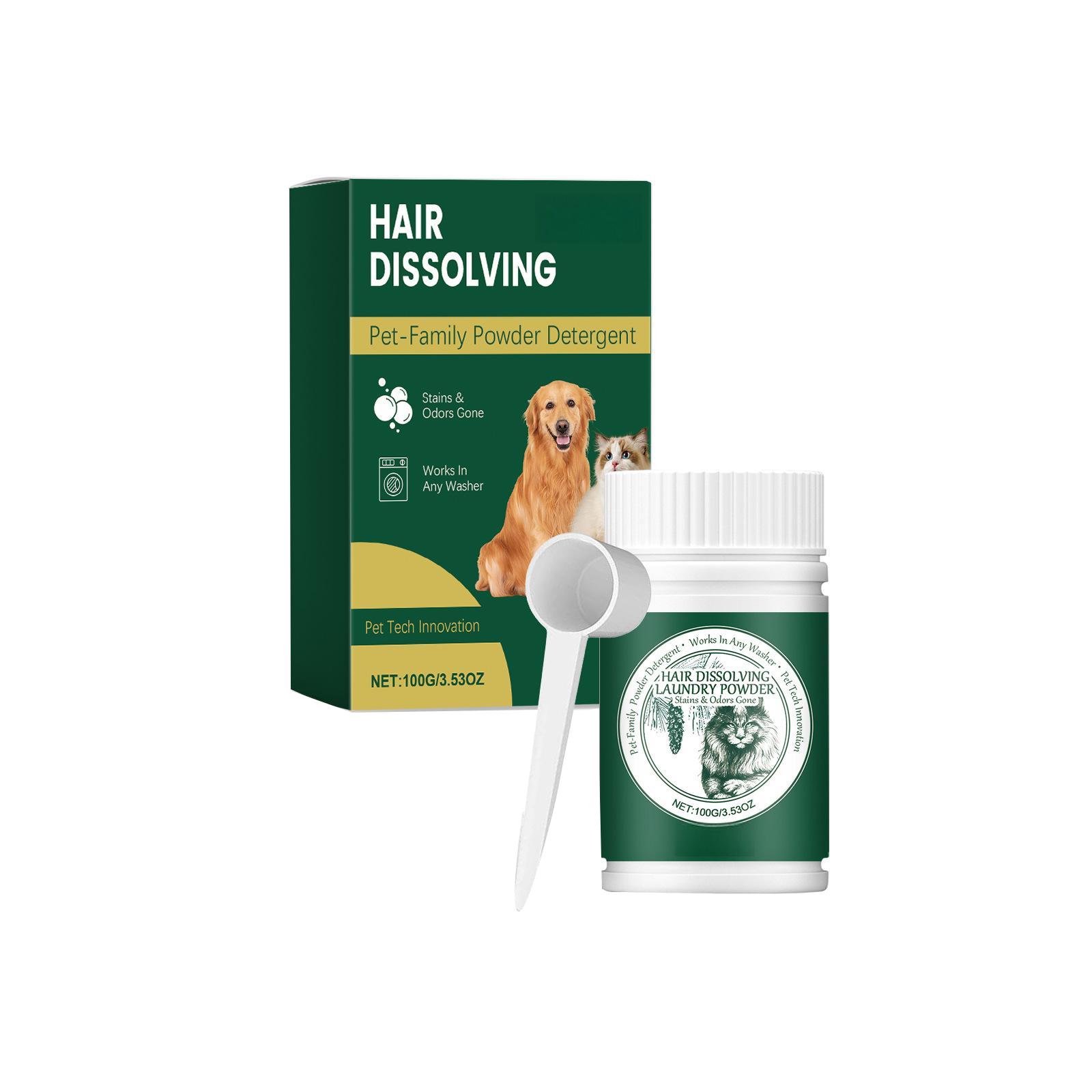 Tierhaarreinigungs-Pulver, Entfernt effektiv Haare von Kleidung und löst sich im Waschmittel auf. one size weiß