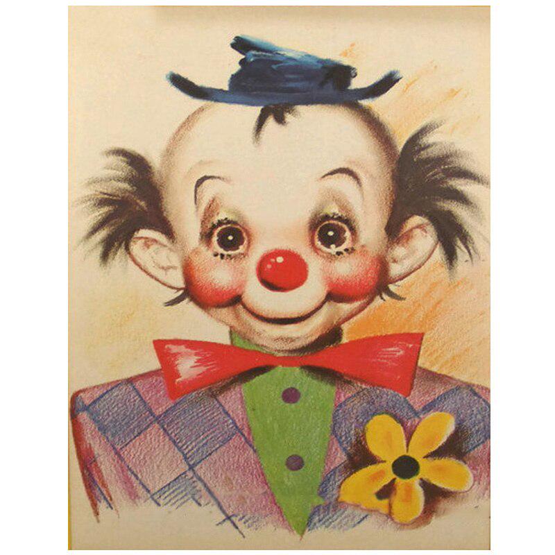 Diy Diamant Malerei Kreuzstich Set Cartoon Clown Home Dekoration Mosaik Diamant Stickerei 20X30CM beige
