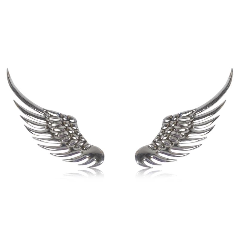 Engelsflügel, 3D-Metall-Autoaufkleber, Adlerflügel, persönlicher Autoaufkleber, Fenster, Stoßstange, Karosserie, Emblem-Aufkleber silber