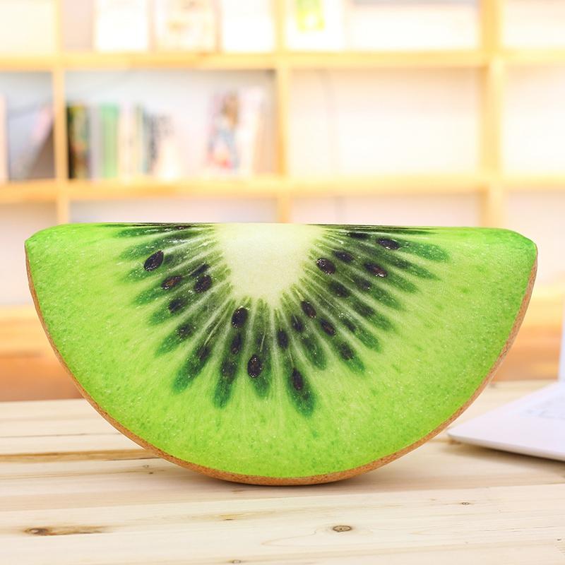 30-39cm Realistisches 3D-Frucht-Plüschkissen Kawaii Wassermelone Orange Kiwi Pomelo Füllung Schwamm-Puppe Kinderspielzeug Büro Zuhause Geschenk
