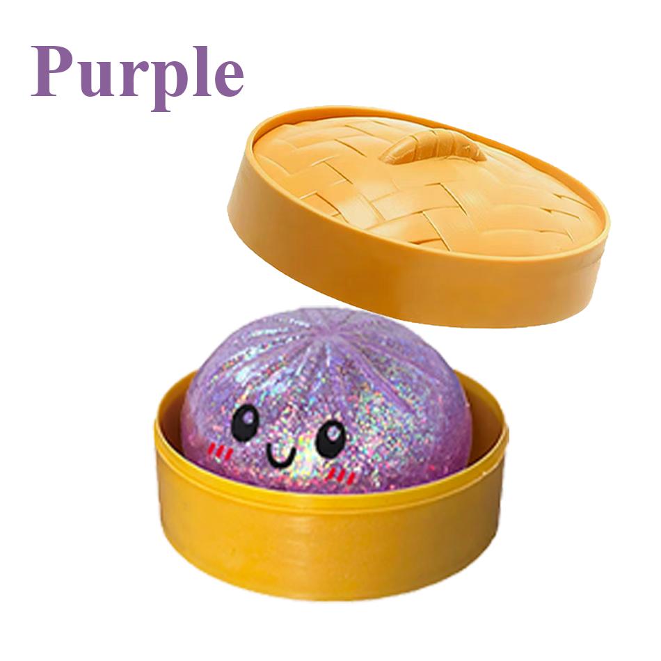Glitzer Knödel, Glitzer Knödel Squishy Box Knödel Squishy Angstlinderung Fidget Weich Kneten Dekompression Teig violett