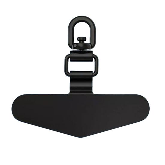 Handy-Lanyard-Clip-Patch 360 Grad drehbarer Handy-Clip Edelstahl Ultradünnes 0,4 mm Bogenbrücken-Design schwarz