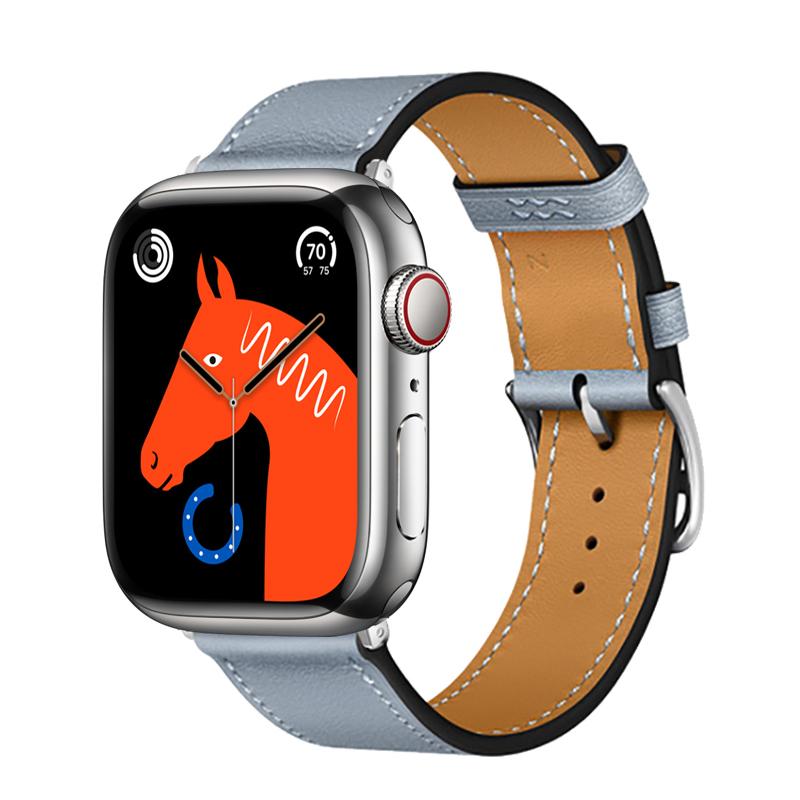 Armband aus Leder für Apple Watch Armband 44 mm 45 mm 40 mm 41 mm Single Tour Hermes Armband Correa iWatch Serie 6 SE 7 8 9 Ultra 2 49 mm 38mm-40mm-41mm black