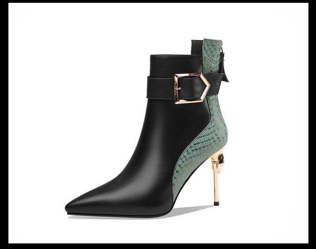 2023 frauen Stiefel Spitz High Heels Stiefel Nicht-slip Frauen Sexy Leder Stiefel Herbst Winter Schuhe Einfarbig damen Stiefel 39 schwarz