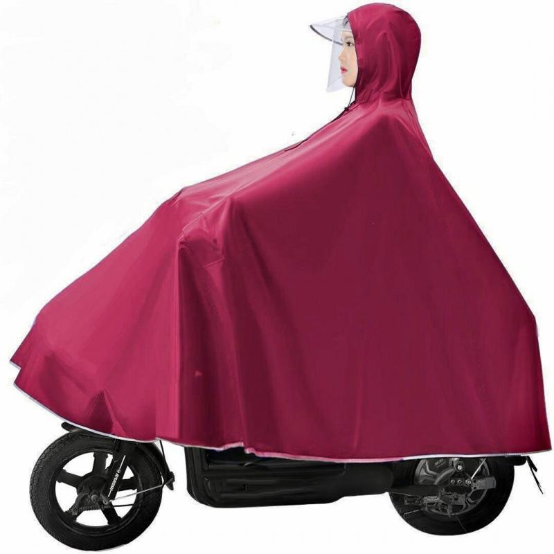 Wasserdichter Regenponcho, Fahrrad-Regenponcho, leicht, kompakt, wiederverwendbar, für Erwachsene one-size rot