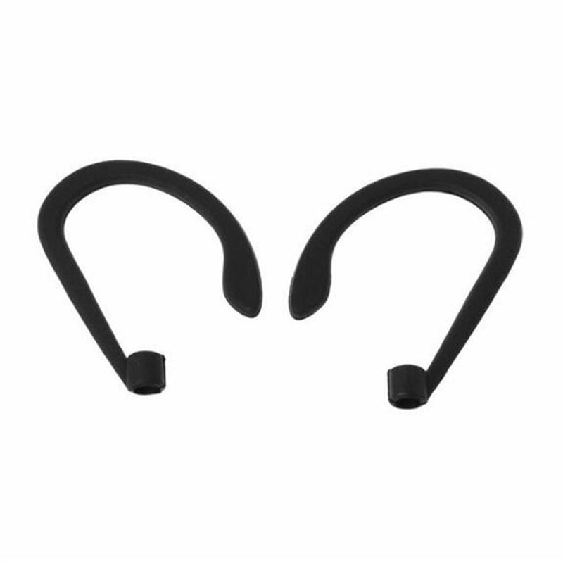Paar Anti-Verlust-Ohrbügel für Apple-Kopfhörer für Airpods, professionelle rutschfeste Silikon-Ohrhörerspitzen, ohne Kopfhörer 1 Pair schwarz