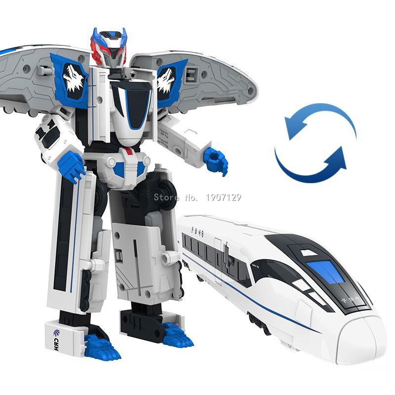 ABS Classics China Hochgeschwindigkeitseisenbahn Superzug Roboter Transformationsspielzeug Deformationsauto Actionfigur CHSR Spielzeug für Kinderspielzeug gray