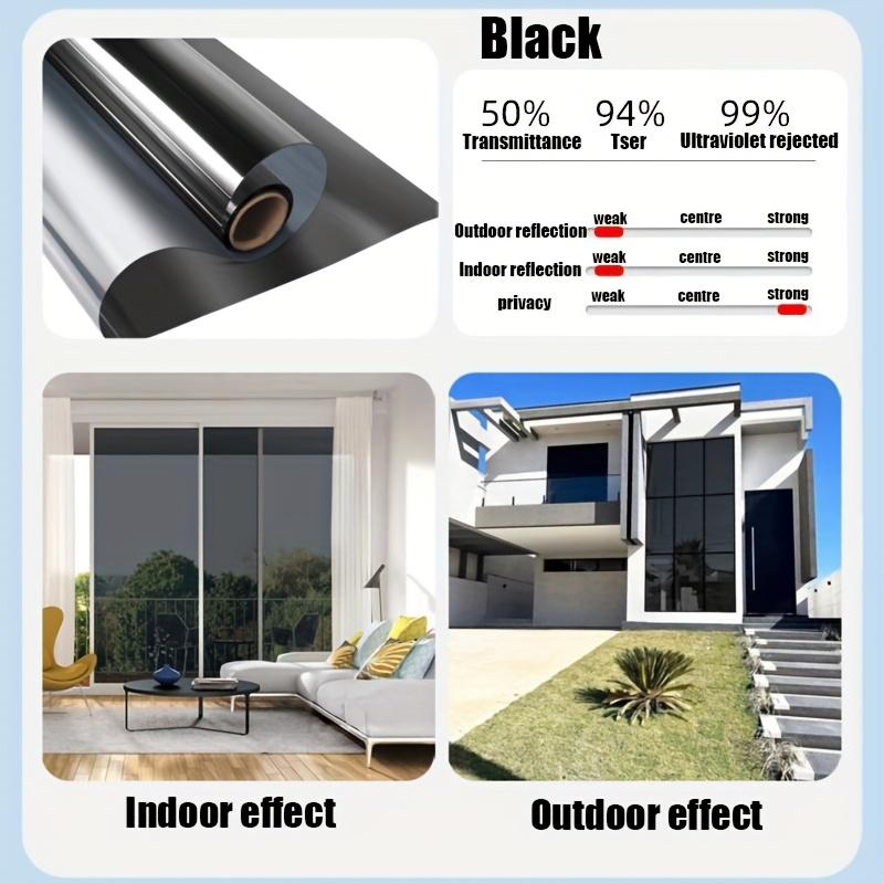 1 Rolle Strapazierfähiges Kunststoffmaterial Sichtschutz Sonnenschutz Fensterfolie Einweg-Sicht Anti-Hitze Isolationsaufkleber für Büro Statische Haftung Installation 50cm*3m schwarz