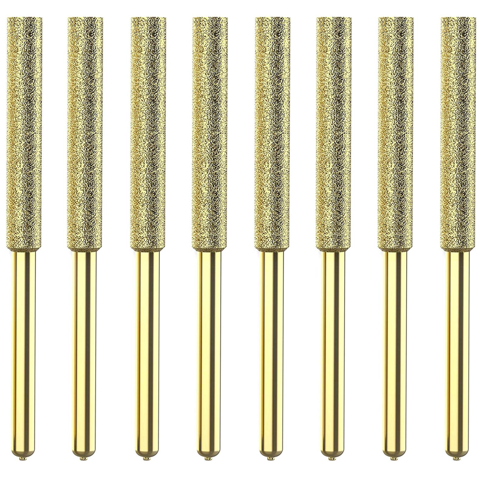 8 Stück Kettensägen-Bits, Titanbeschichteter Diamantschärfer, hohe Härte, elektrische Kettensägenfeile 5.5mm