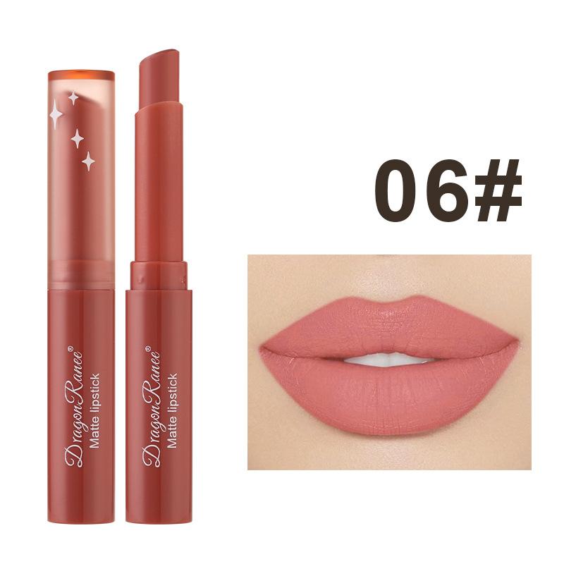 1Pc Nude Matte Lippenstift Wasserdicht Langlebige Lip Sticks Nicht Verblassen Sexy Rot Samt Lippenstifte Frauen Make-Up Kosmetik 6#