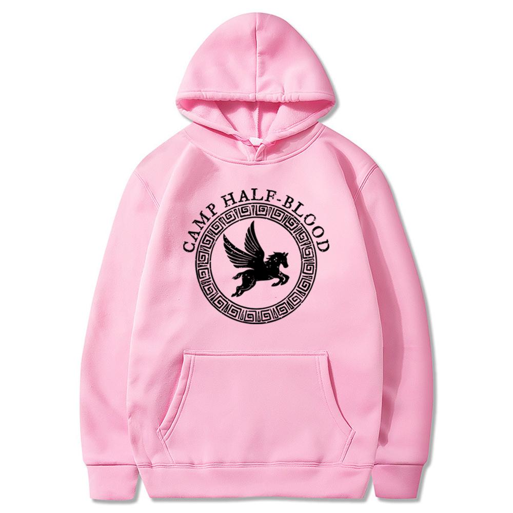 Camp Half Blood Hoodie Percy Jackson und Olympian Sweatshirt Vintage Camp Half-Blood Hoodies Chronicles Branches Fans Tops S rosa